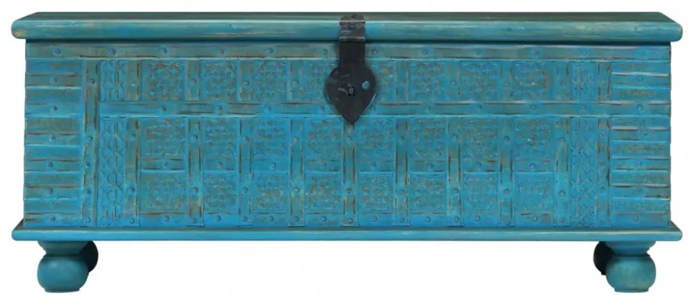 kék tömör mangófa tárolóláda 100 x 40 x 41 cm