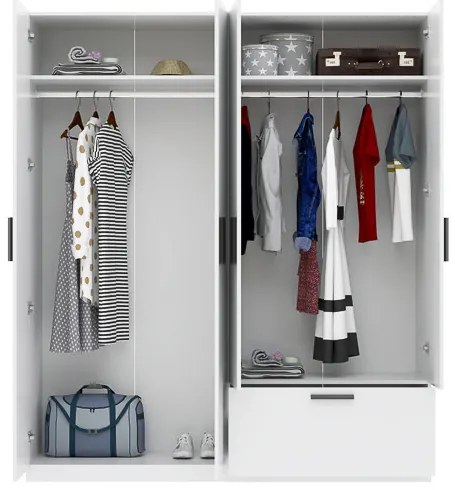 LITA Gardrób Szekrény Fehér Színben180 cm