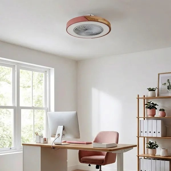 Brilagi - LED dimmelhető lámpa ventilátorral LED/38W/230V 50 cm rózsaszín/tölgy +távirányító