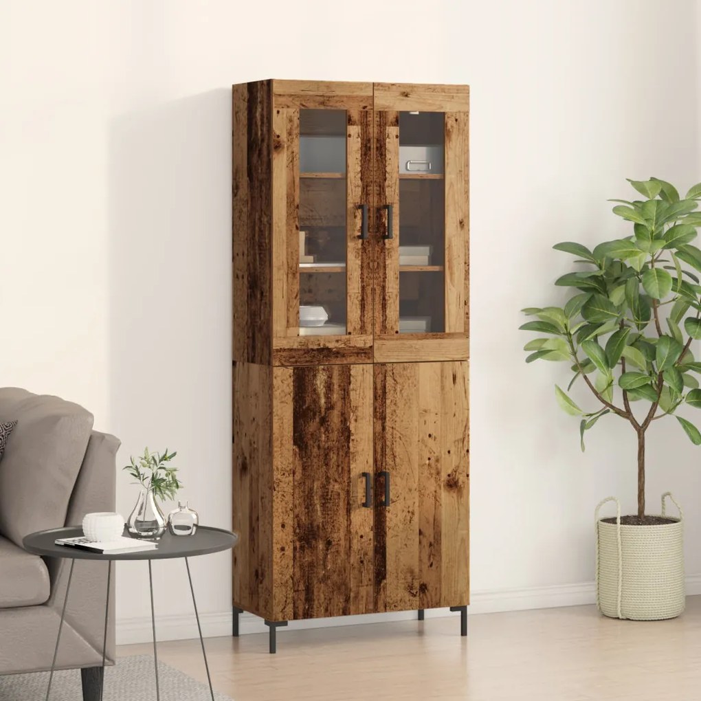 vidaXL Magasfiú 2 pcs Régi fa 69,5 x 34 x 180 cm Faanyag