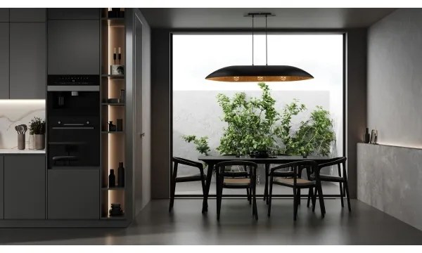 Csillár zsinóron GONDOLA 3xE27/60W/230V fekete/réz