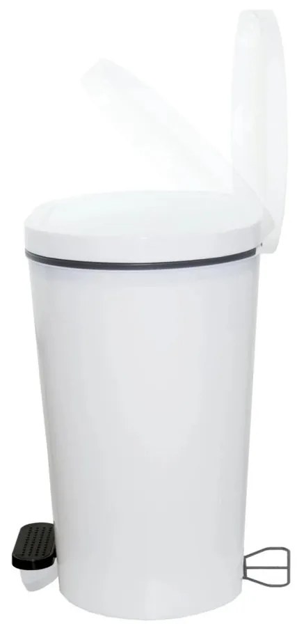 Denox Pedálos szemetes 25 l, ovális, fehér, 25 l