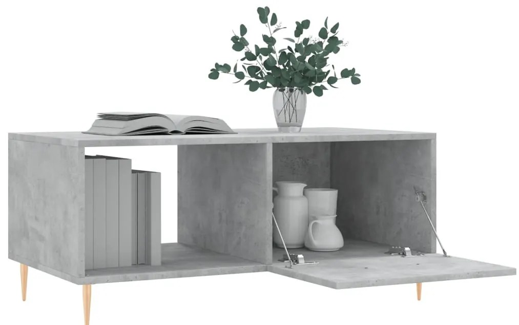 Betonszürke szerelt fa dohányzóasztal 90 x 50 x 40 cm