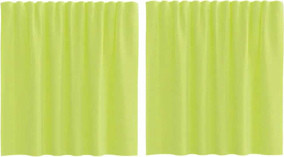 vidaXL 2 db almazöld fátyolfüggönyök rúd zsebekkel 140x260 cm