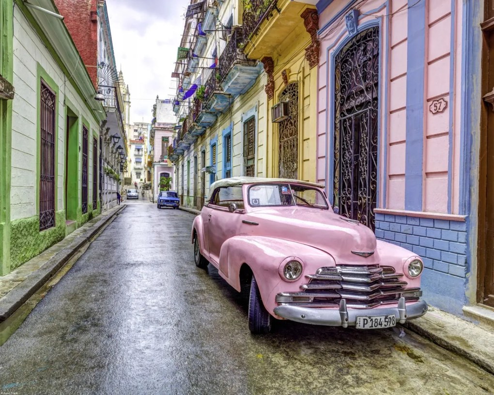 Poszter 50x40cm Antik autó Havannában 3, Assaf Frank