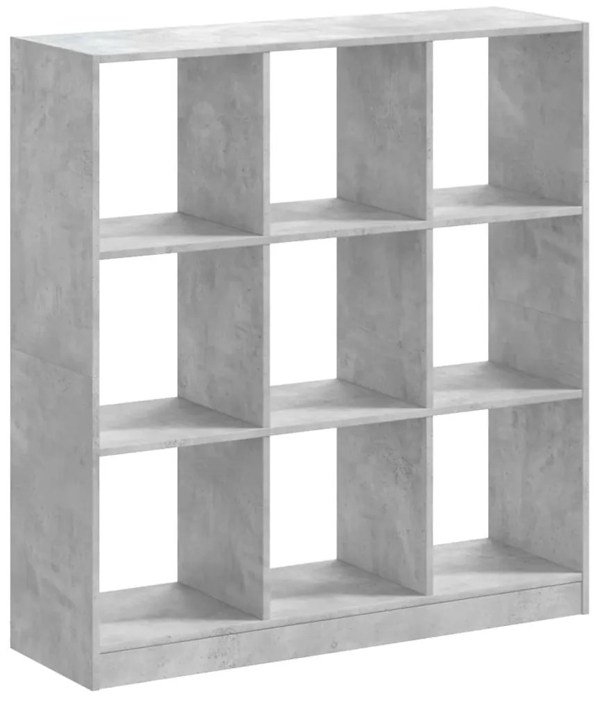 betonszürke szerelt fa könyvespolc 102 x 32 x 108 cm