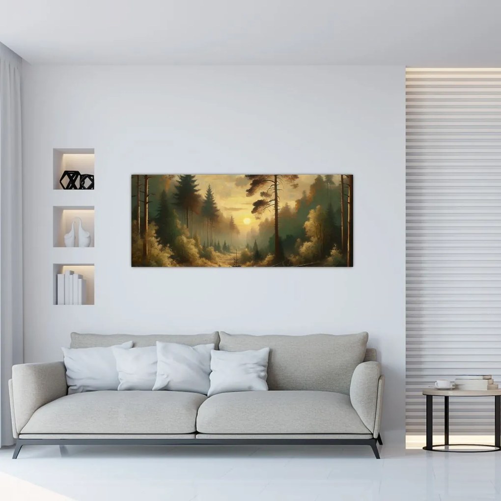 Kép - Napfény az erdőben (120x50 cm)
