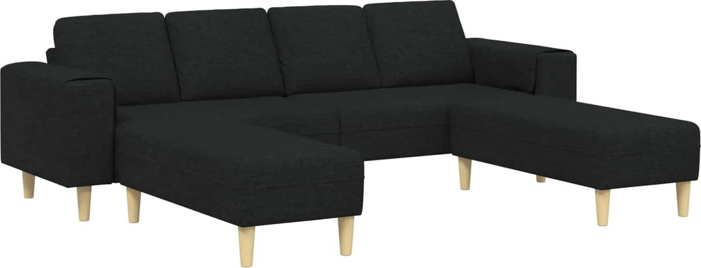 vidaXL Nappali Kanapé 3 pcs Fekete Poliészter