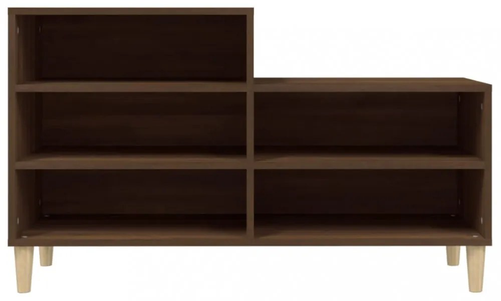 barna tölgyszínű szerelt fa cipősszekrény 102x36x60 cm