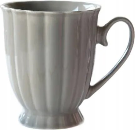 Bögre Curly 310 ML Szürke Porcelán Ambition