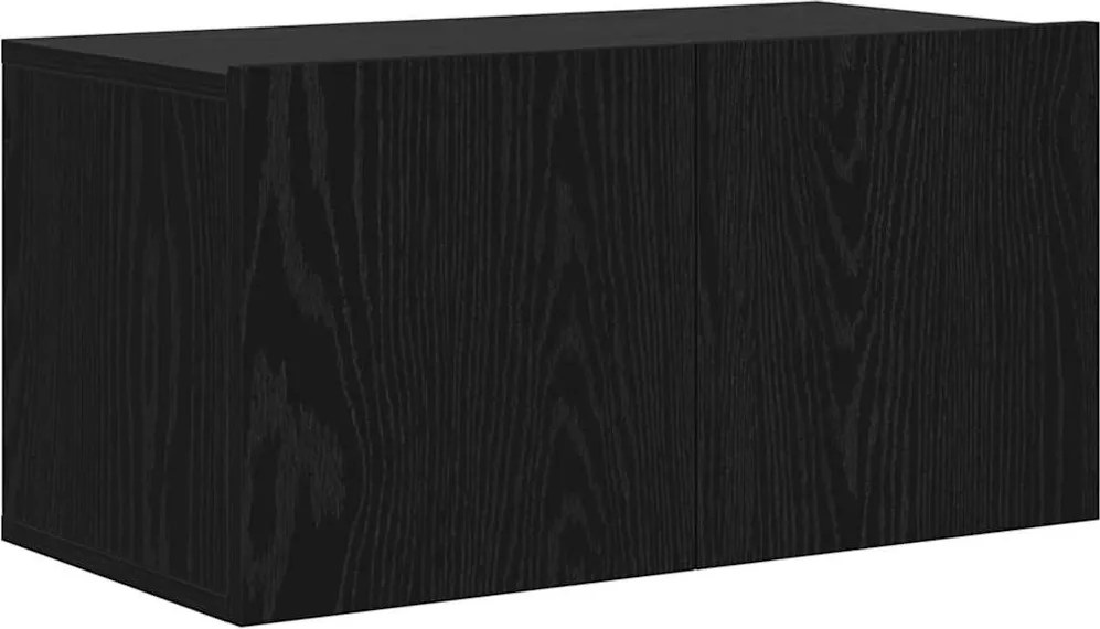 vidaXL TV szekrény garnitúra Fekete 60 x 30 x 30 cm Faanyag