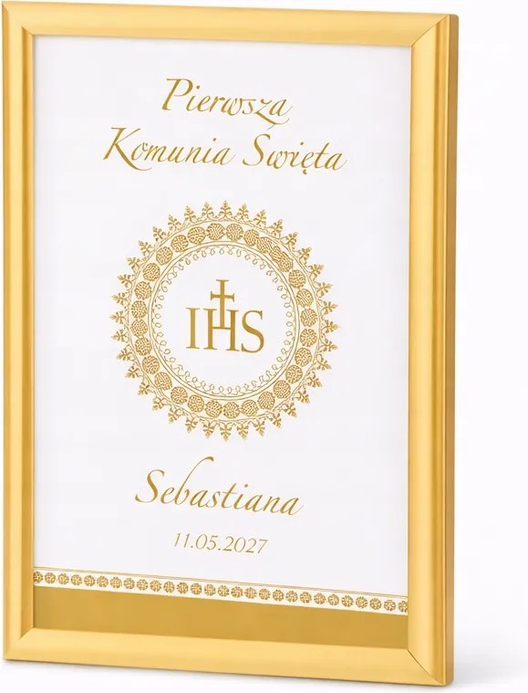 Asztali dekorációs Tábla áldozáshoz Arany ostya (+Arany keret)