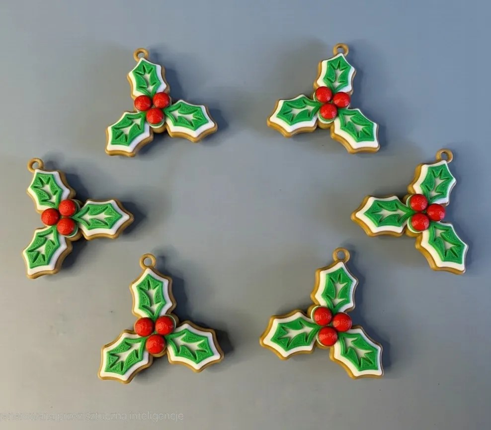 Mézeskalács dísz szett Fagyöngy/csipkebogyó