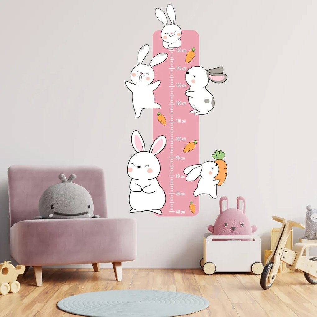 PIPPER. Textil falmatrica "Gyermek mérő - Nyuszik"