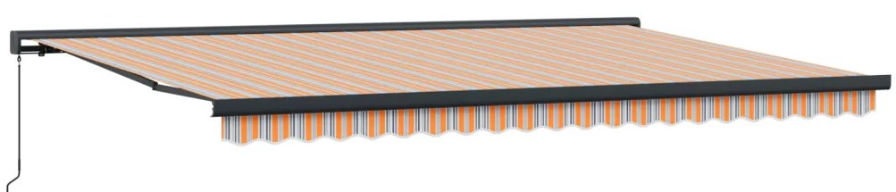 Kézi behúzható napernyő többszínű csíkos 500x300 cm