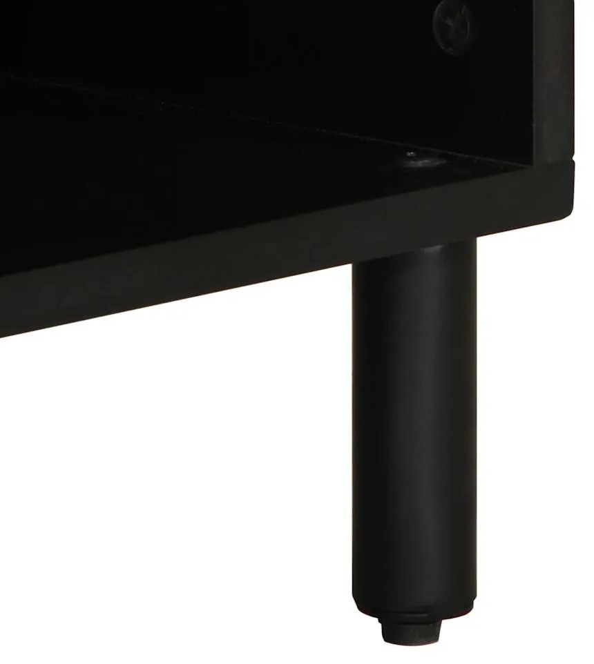 fekete tömör nyers mangófa TV-szekrény 100 x 33,5 x 46 cm