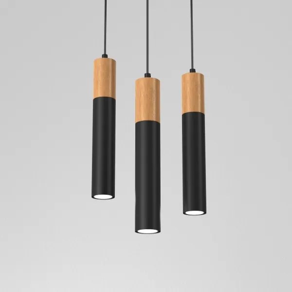 Csillár zsinóron CASSA 3xGU10/60W/230V kerek fekete