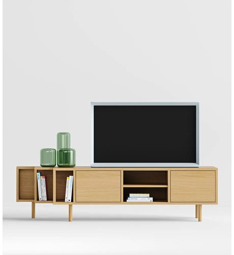 Natúr színű TV-állvány tölgyfa dekorral 189x50x44 cm Shift – Woodman