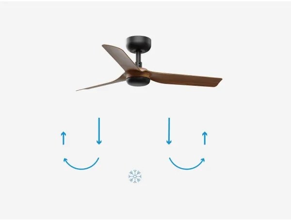 FARO 33823 - Mennyezeti ventilátor MINI PUNT S barna/fekete átm. 90 cm + távirányító