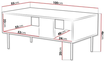 Dohányzóasztal Grotzi 100 (fekete) . 1103715