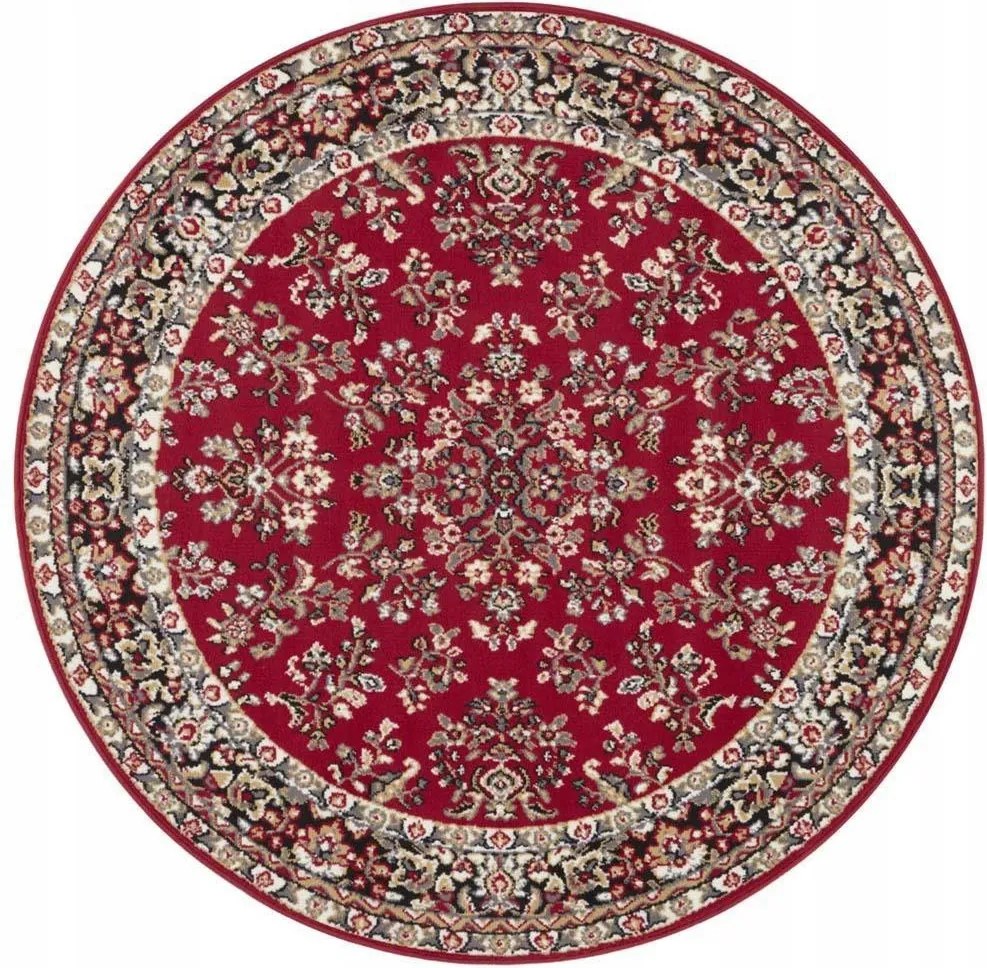 Kerek szőnyeg,piros hagyományos mintás 140cm