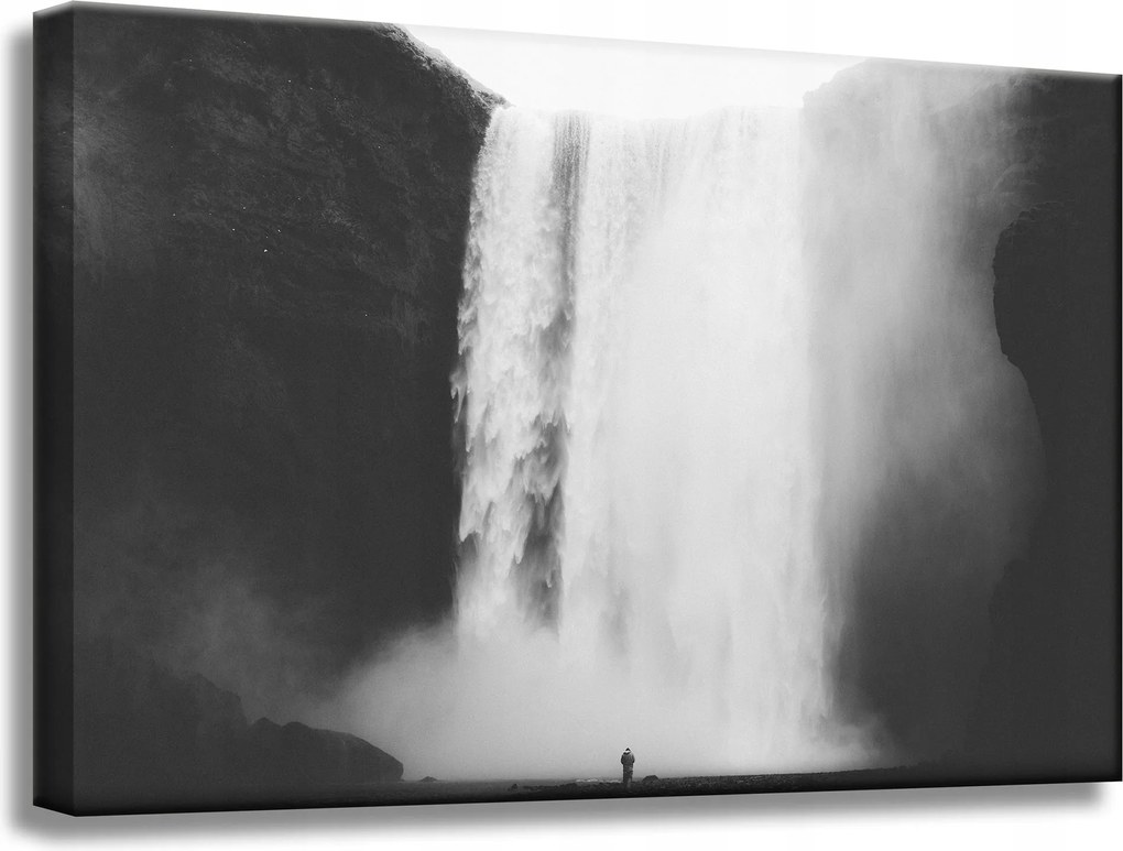 Vászonkép Fekete-fehér vízesés 60x40 cm