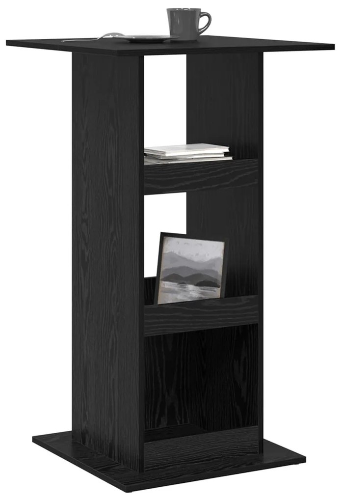 Bárasztal tárolóval Fekete tölgy 60x60x102 cm MDF