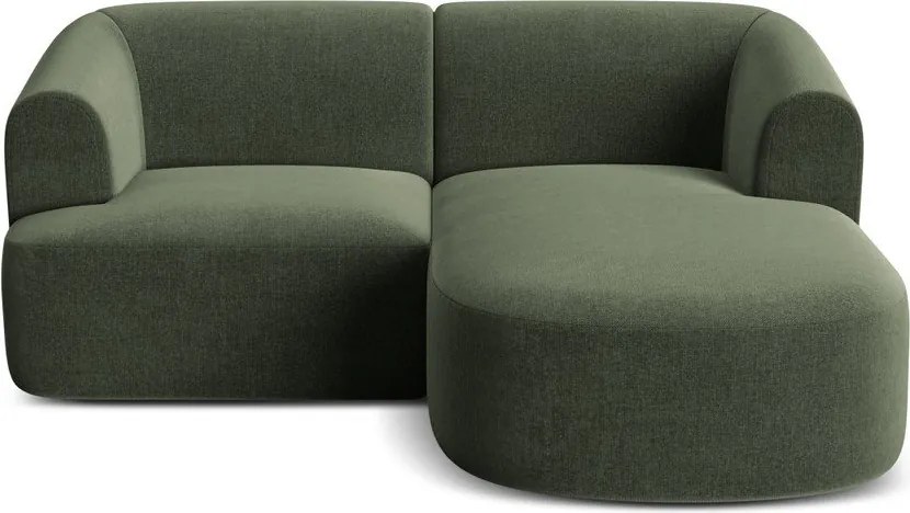 Zöld bársony sarokkanapé (jobb oldali-heverő résszel) Campi – Cosmopolitan Design