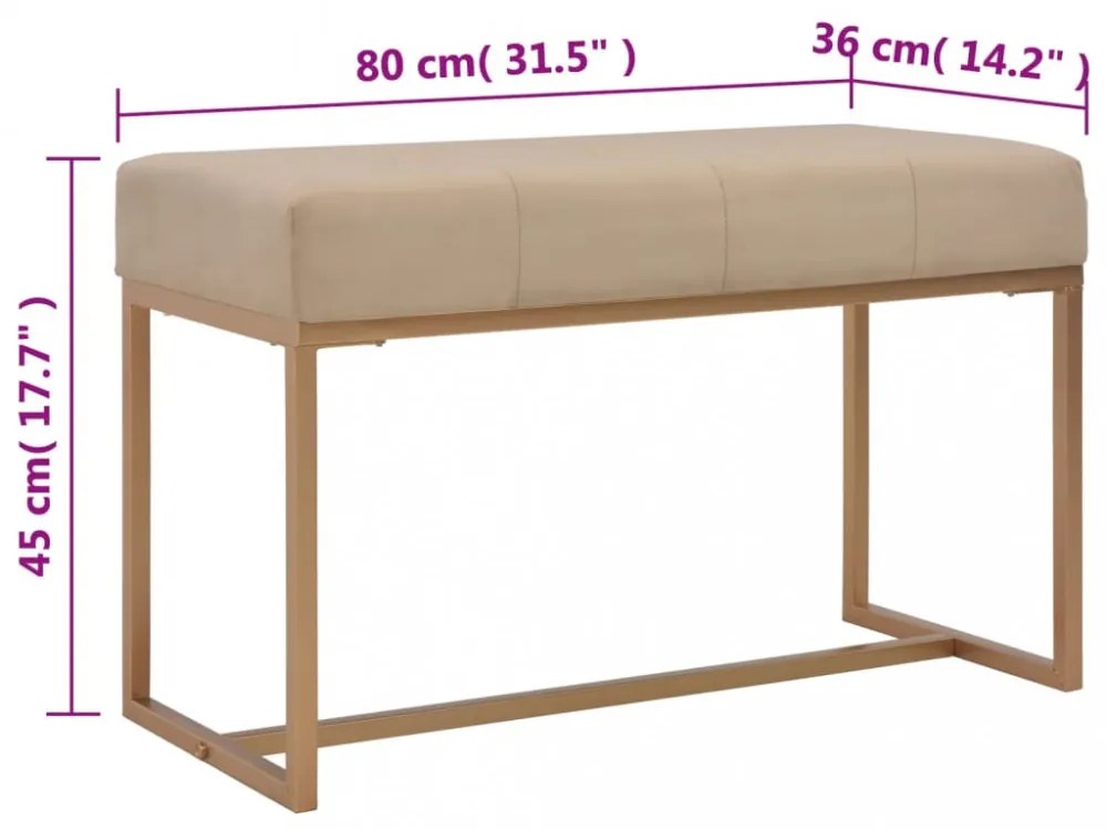 bézsszínű bársonypad 80 cm