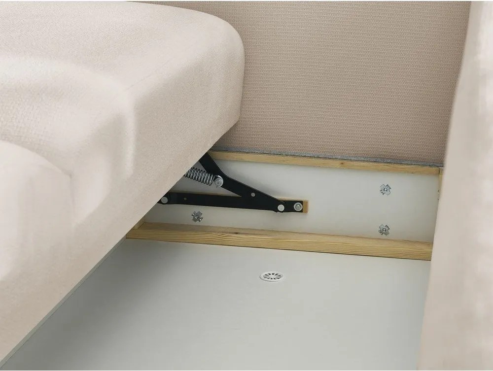 Bézs kinyitható-tárolóhelyes kanapé 265 cm Ezechiel – Bobochic Paris