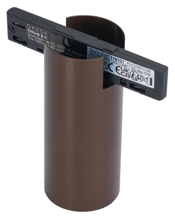 Modern spotlámpa sötét bronz színben 1 fázisú sínrendszerhez GU10 35mm - Slimline Nubee Honey