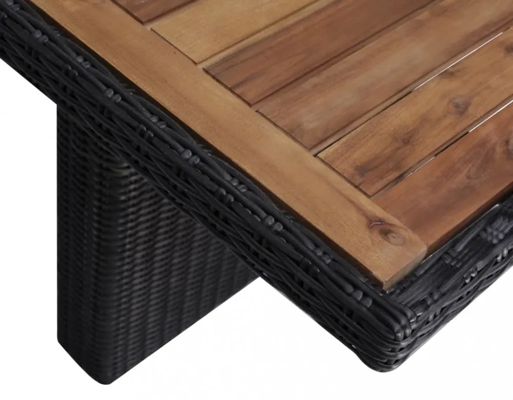 7 részes fekete kültéri polyrattan étkezőgarnitúra