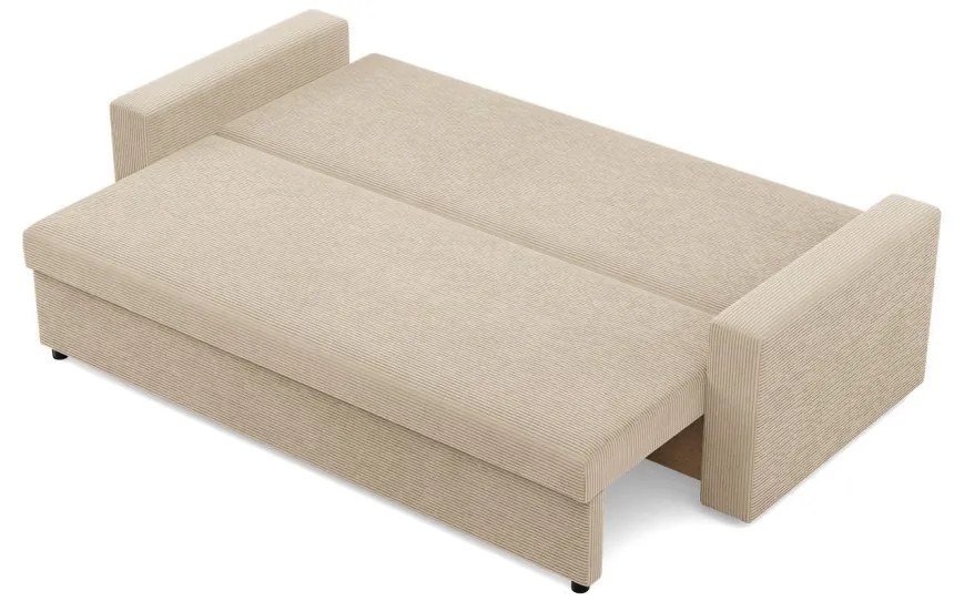 Zeus kanapéágy, kordbársony, hab töltet, egyenes kartámasz, bézs