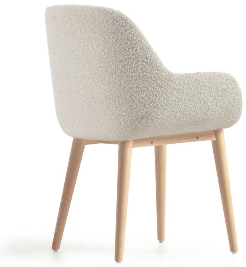 Fehér kárpitozott étkezőfotel Konna – Kave Home