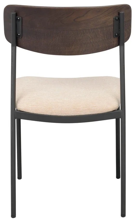 Krémszínű-sötétbarna étkezőszék szett 2 db-os Maymont – Rowico