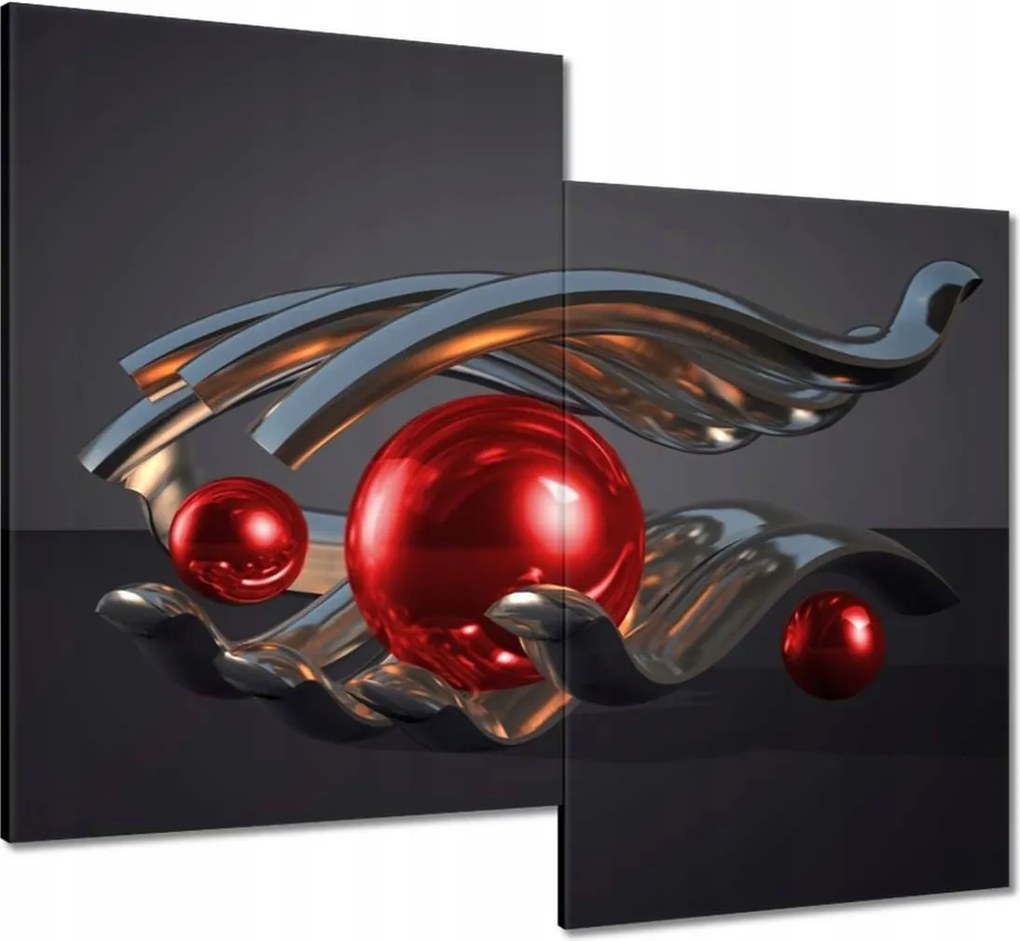 Vászonkép 80x70 Piros gömbök a kézben