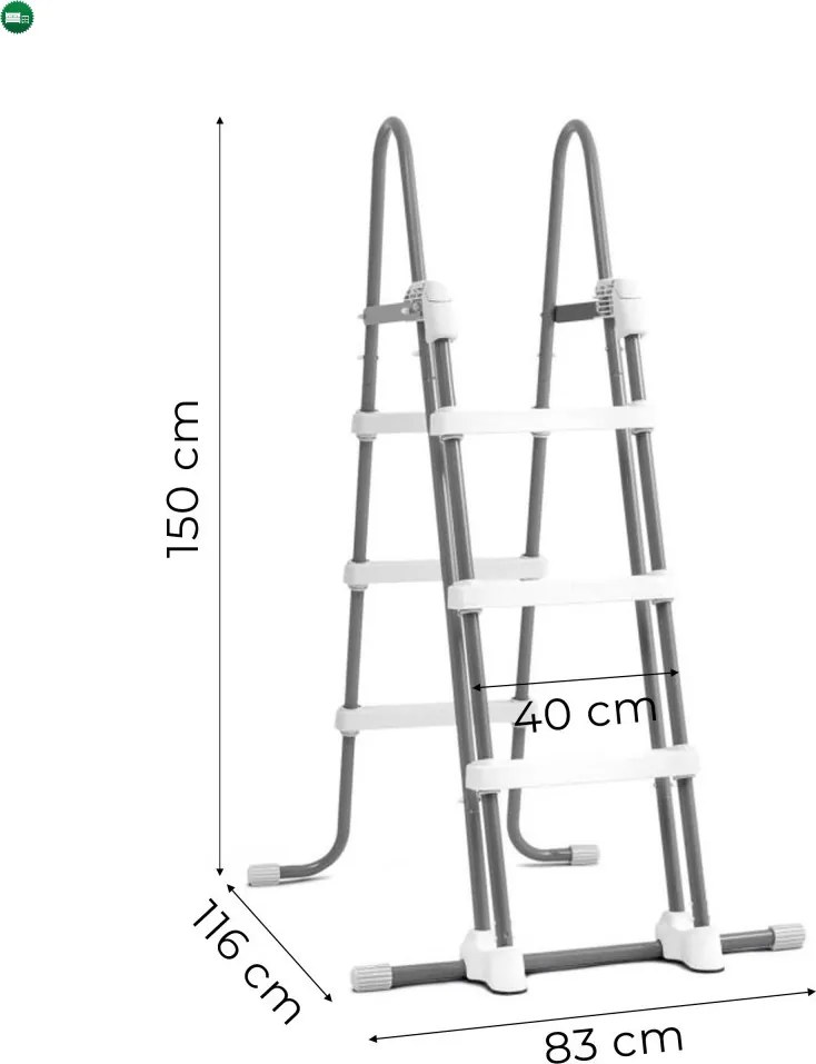 INTEX 28075 Medencelétra 91-107 cm csúszásgátlóval