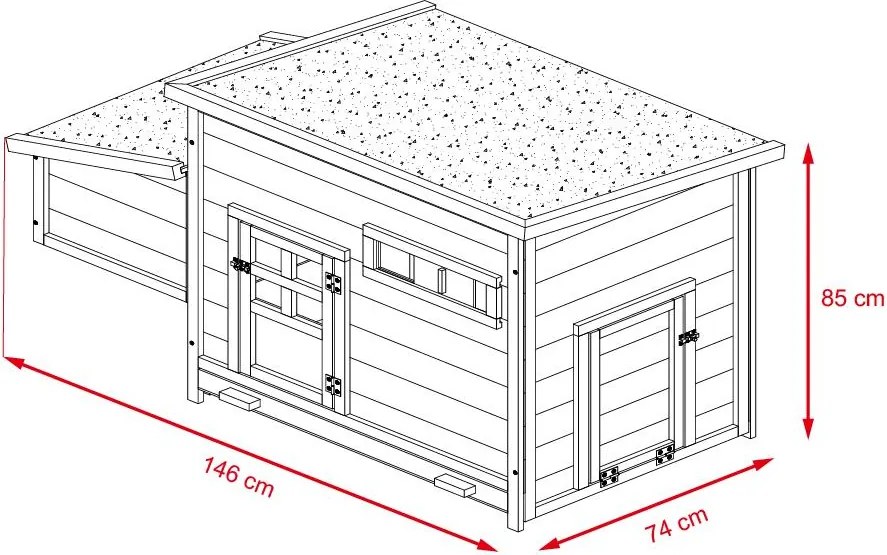 Avenberg DORIS Tyúkól 146 x 74 x 85 cm