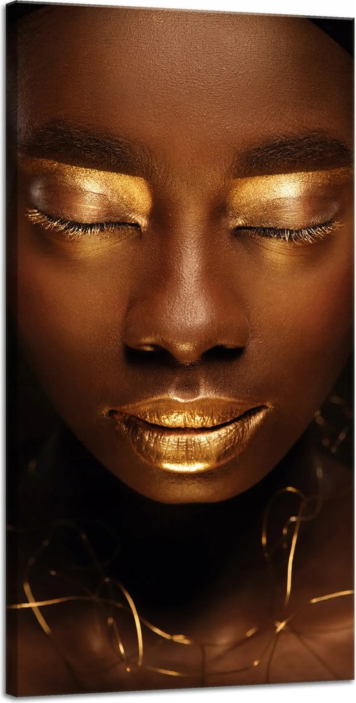 Vászonkép Nő Arc Arany Elemek 40x80 cm Ideális ajándék