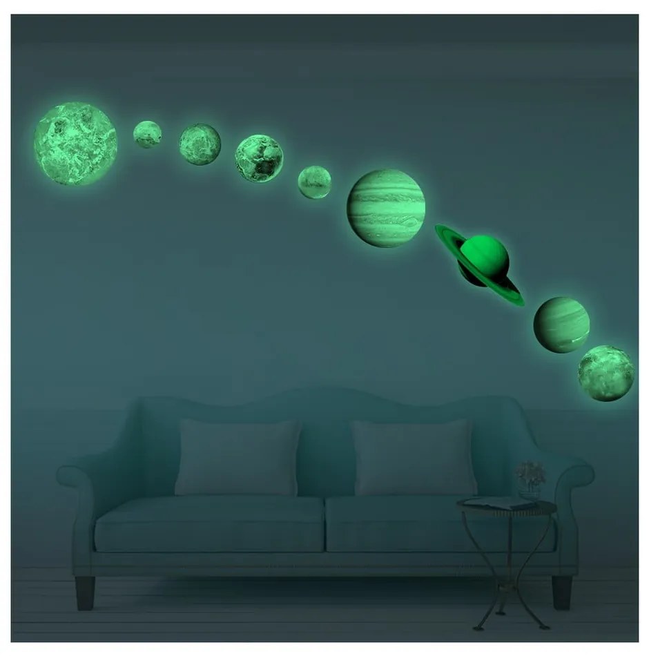 Solar System 9 db-os világító falmatrica szett - Ambiance