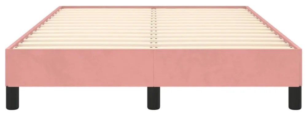 ágykeret matrac nélkül rózsaszín 120x190 cm bársony