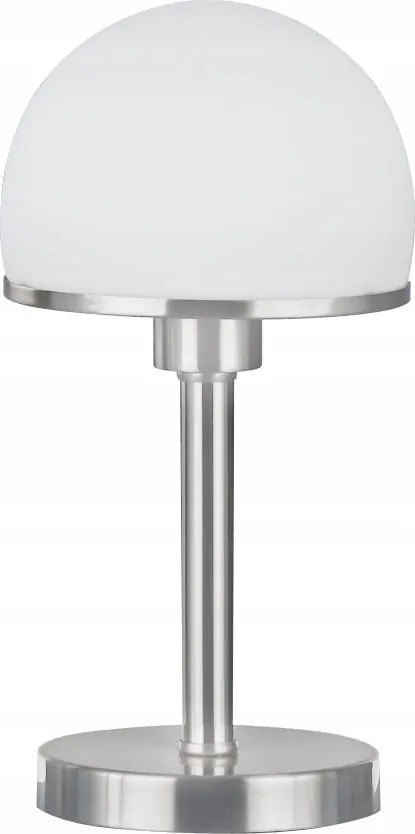 Éjjeli asztali lámpa ezüst nikkel üveg félgömb fehér 35 cm Trio