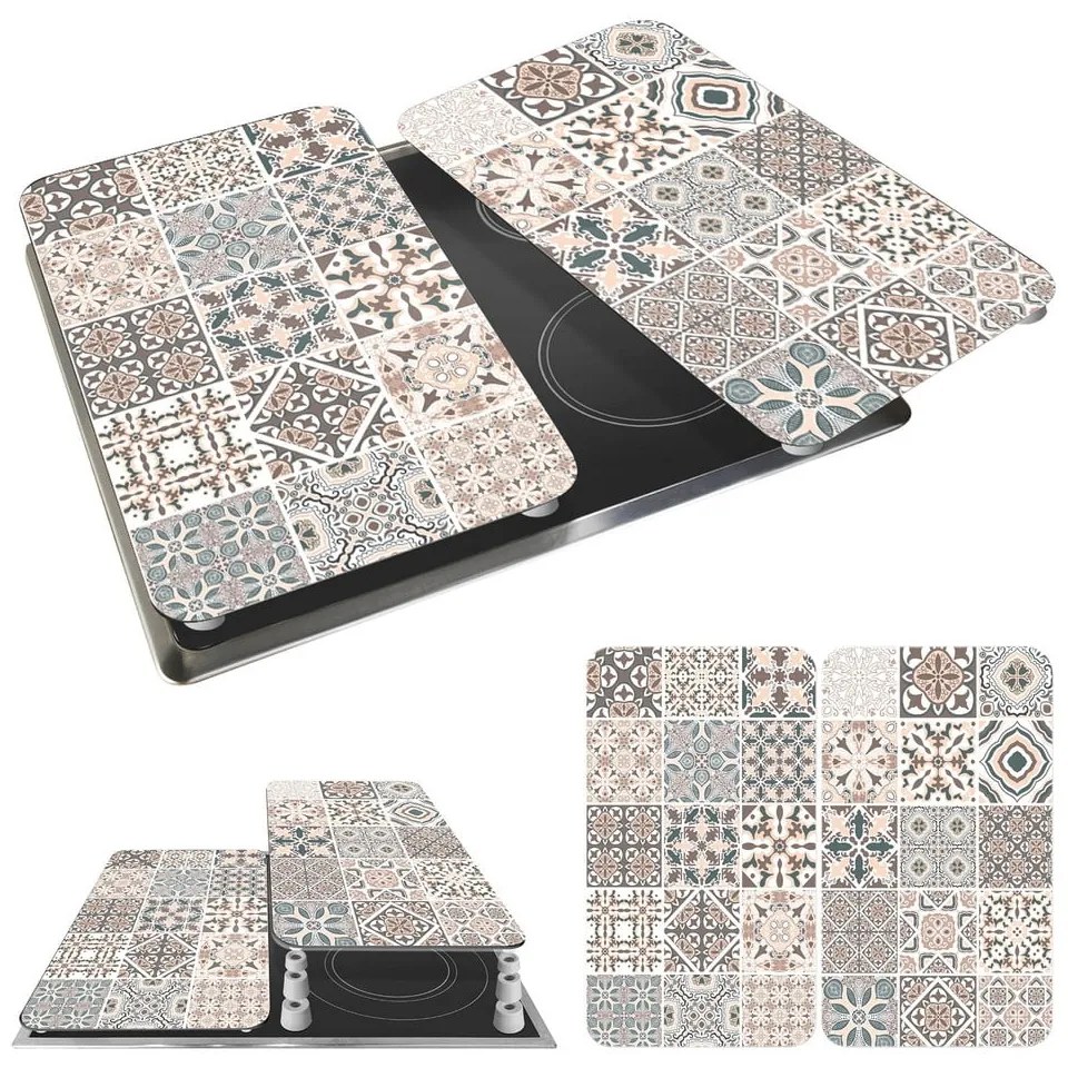 Edzett üveg tűzhely fedőlap szett 2 db-os 30x52 cm Universal Tile – Wenko