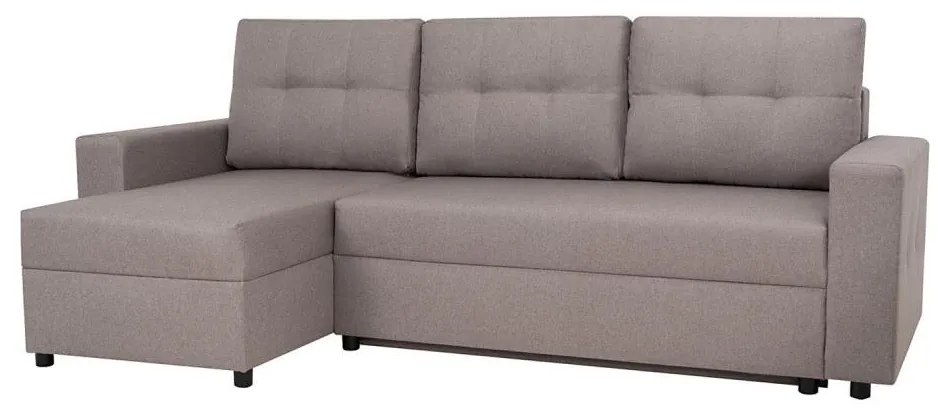 Univerzális sarokkanapé SEVILLA, szürke, ággyá alakítható, tárolós