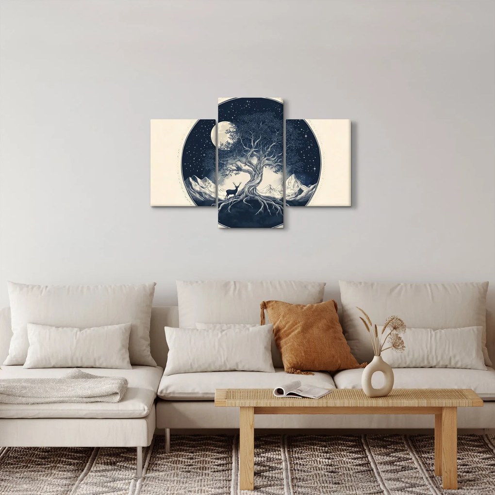 Kép – Mágikus fa szarvassal I. (90x60 cm)