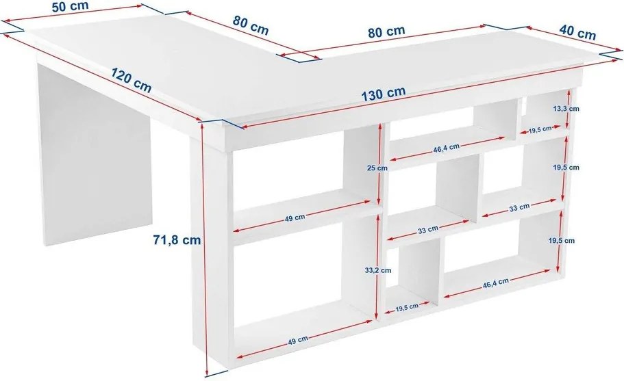 Íróasztal diófa dekorral 120x130 cm Vesper – Kalune Design