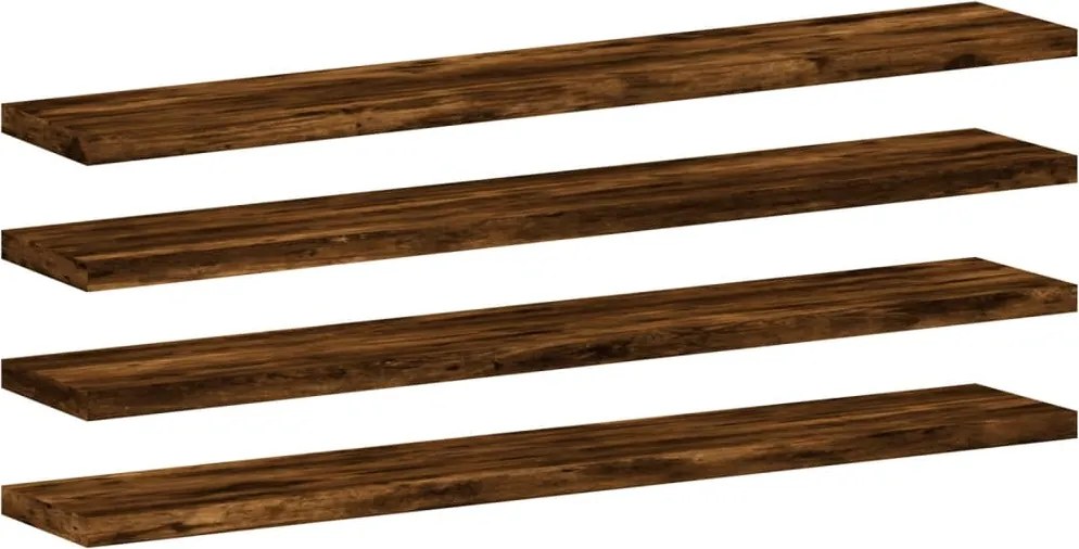 vidaXL 4 db füstös tölgy színű szerelt fa fali polc 60 x 10 x 1,5 cm
