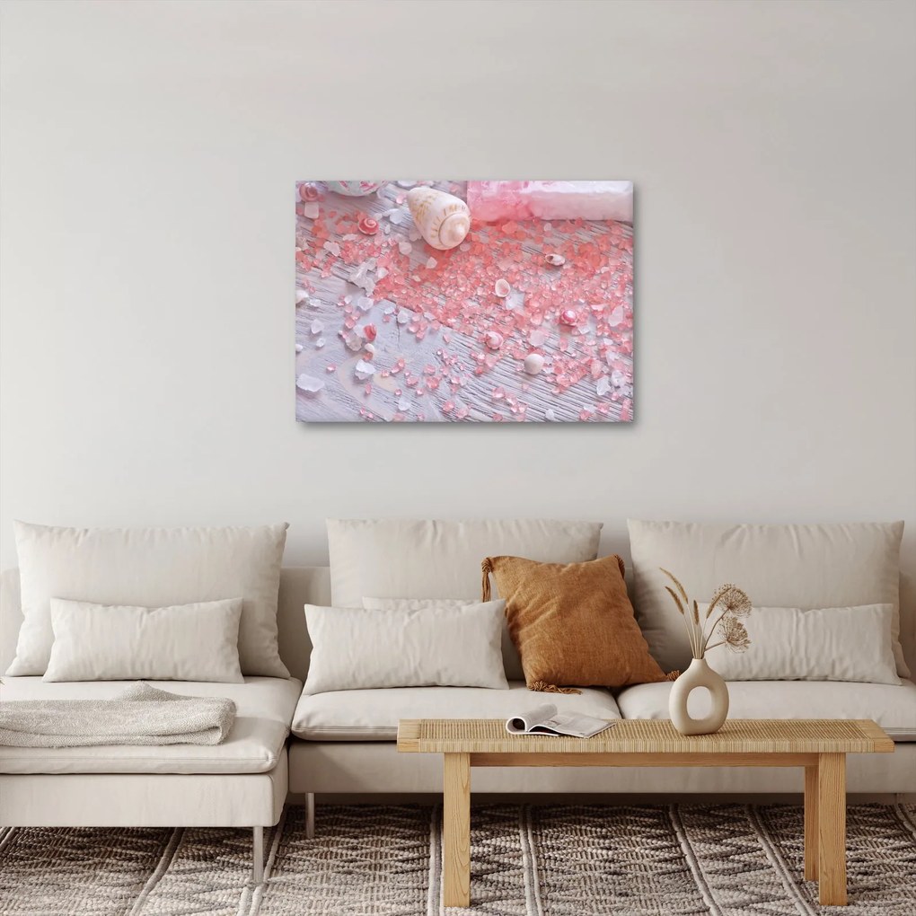 Kép - Tengerparti hangulat rózsaszín árnyalatokban (70x50 cm)