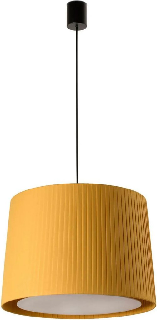Faro Samba függeszték, fekete/hajtogatott sárga, E27, 500 mm, textil