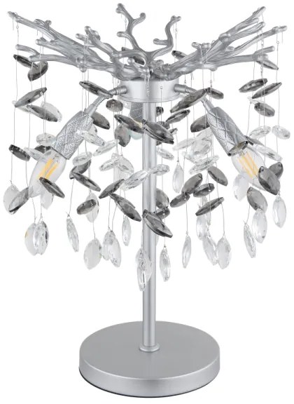 Globo 64138TS - QUEENA asztali lámpa 3x E14/40W/230V, ezüstszínű